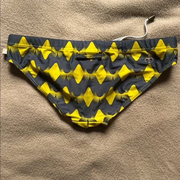 Marcuse yellow and gray swim brief - Picture 3 of 3